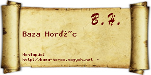Baza Horác névjegykártya